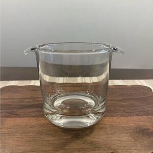 Arc France Heavy Glass Ice Bucket w/ handles Classic Style